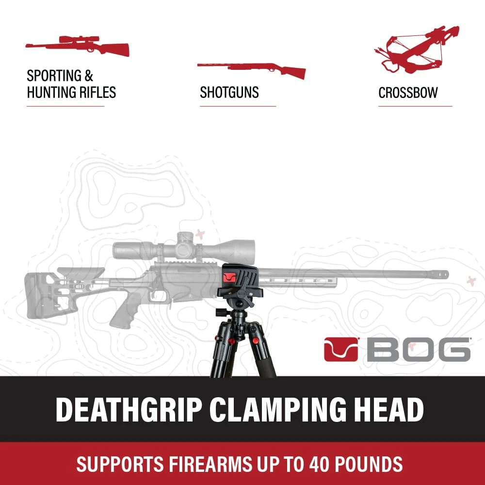 BOG DeathGrip Hunting Tripod, 7"-59", Lightweight, Gun Clamp, Shooting Rest - Image 3