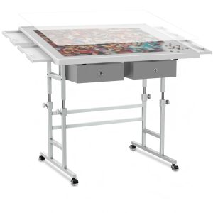 1000 Piece Light-Weight Adjustable Jigsaw Plastic Puzzle Table for Adults, 22.44"&times;30.20"Puzzle Board with 4 Drawers&Protective Cover,45-Degree Any-Angle Tilt for Leisure,Laptop Table for Couch