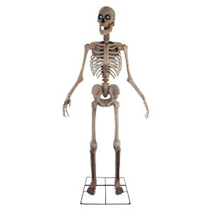 Haunted Hill Farm 8.0-Ft. Motion-Activated Towering Skeleton Animatronic Motion-Activated 8-Ft Towering Skeleton, Plug-In, Talking, Indoor or Outdoor Decoration, Creepy