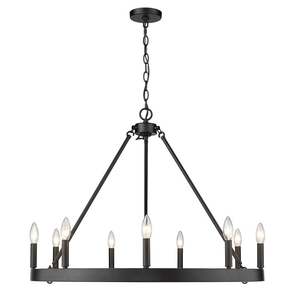 Golden Lighting Alastair 9 -Light Matte Black Metal Chandelier - Image 2