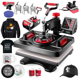 AKEYDIY Professional 8 in 1 Heat Press Machine Sublimation Machine 12" X 15" Shirt Press Machine 360&deg; Swing Away - Industrial-Quality Digital Sublimation Heat Press Machine for T Shirt Mug Hat Plate