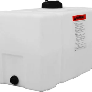 RomoTech 82123919 Horizontal Square Polyethylene Reservoir Water Tank for Farming Construction and More, 50 Gallon, Saddle