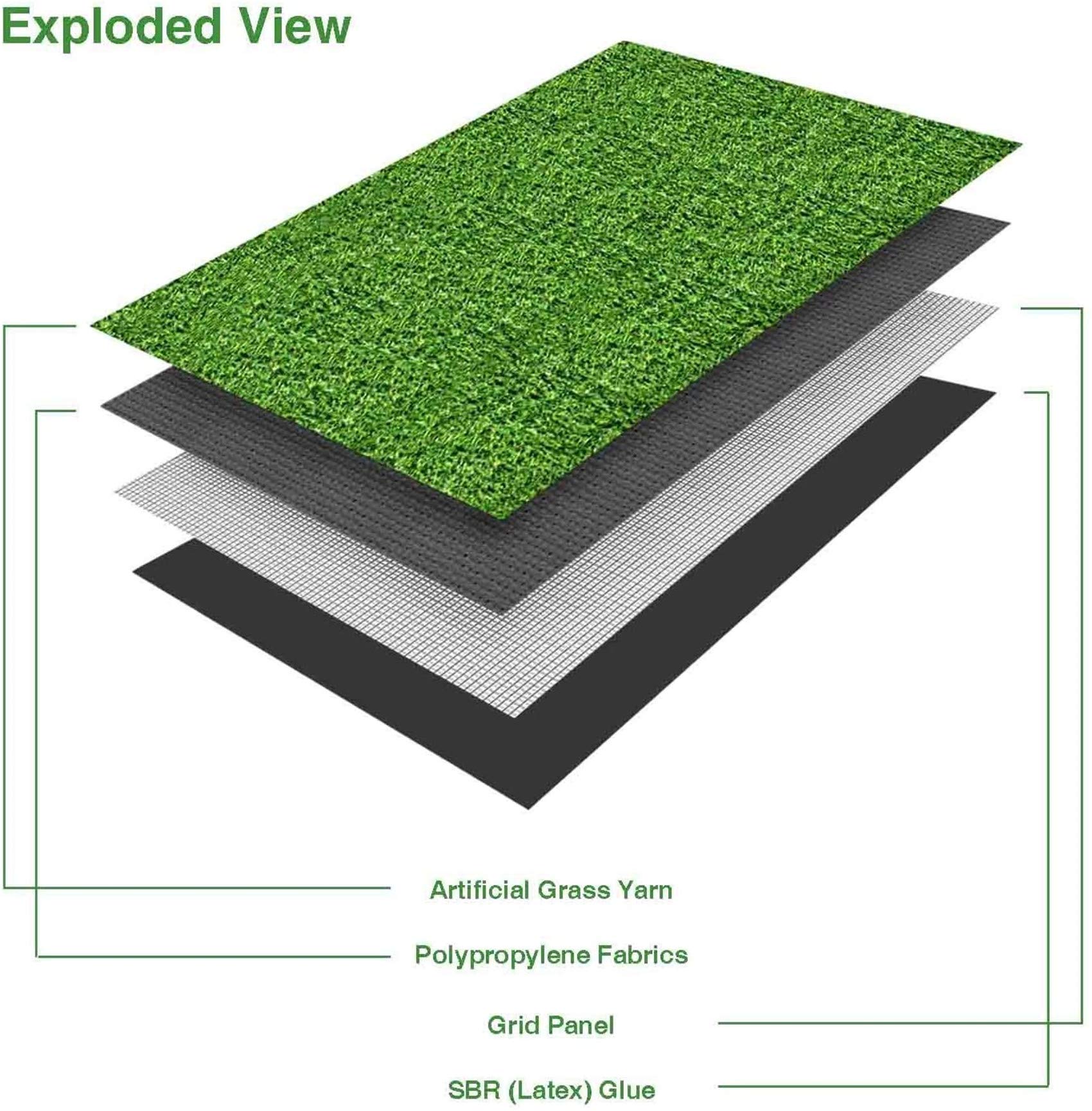 LITA Realistic Deluxe Artificial Grass Synthetic Thick Lawn Turf Carpet (7 FT x 15 FT (105 Square FT)) - Image 4