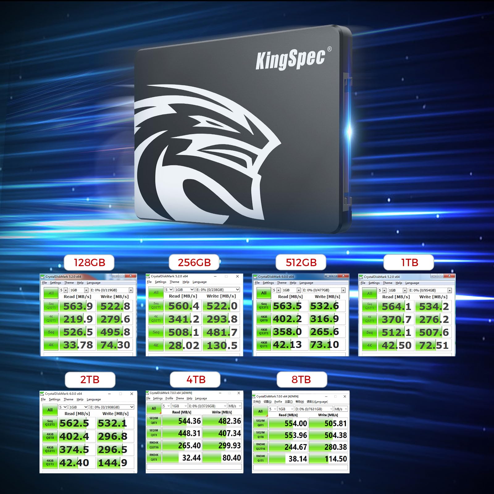 KingSpec 1TB 2.5 SSD SATA III Internal - 550MB/s Read, 520MB/s Write with 3D NAND Flash, for Laptop & Desktop PC Upgrade - Image 3