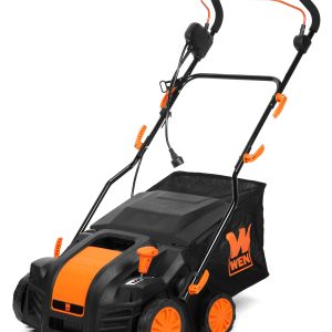WEN DT1516 16-Inch 15-Amp 2-in-1 Electric Dethatcher and Scarifier with Collection Bag, Black