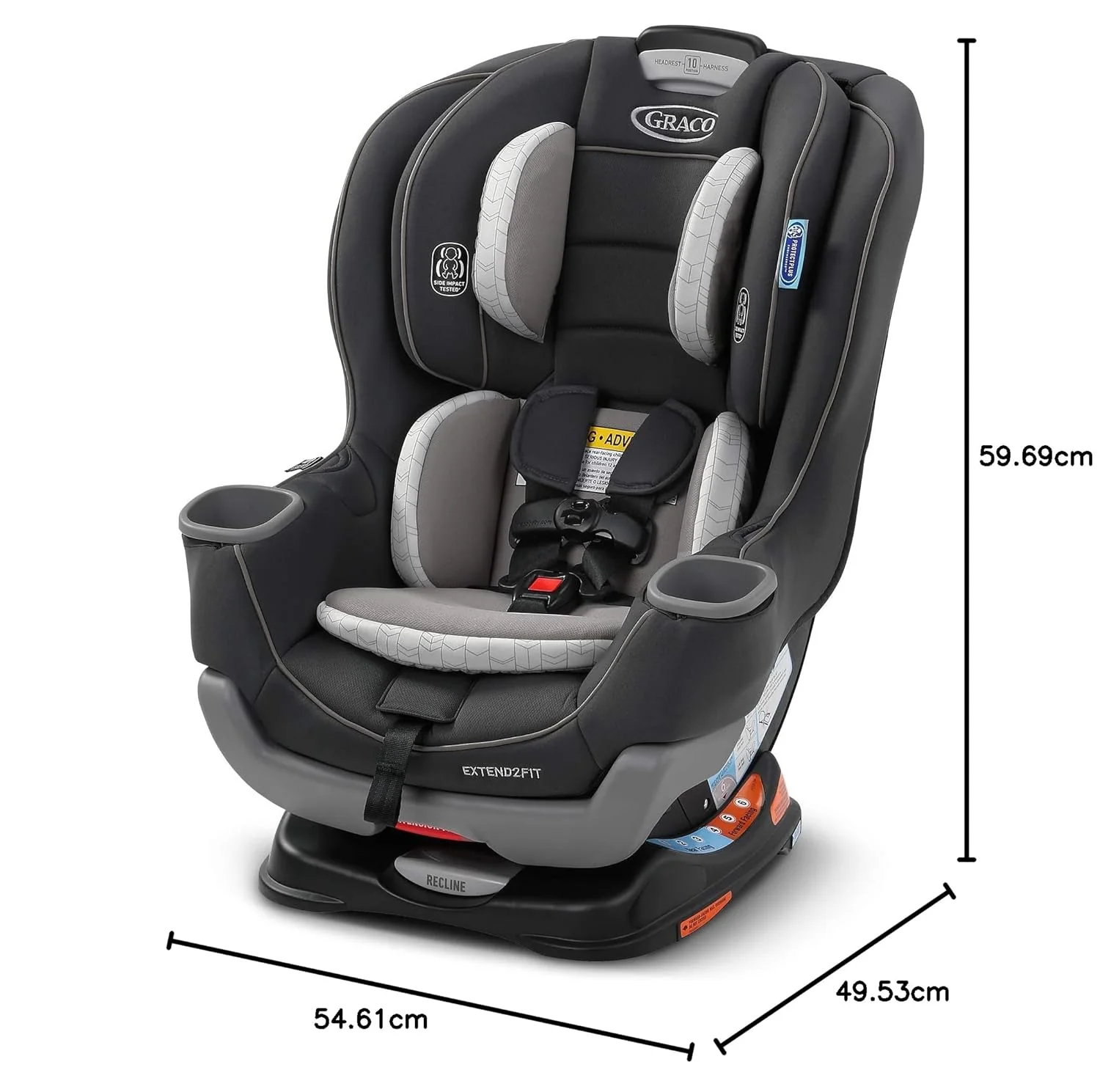 Convertible Baby Car Seat with Adjustable Extension Panel, Rear/Forward Facing - Image 2