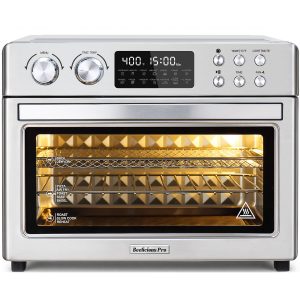 28QT Air Fryer Toaster Oven Combo, Next-Gen HeatWave Convection, Silver 12-in-1 Extra Large Convection Countertop Oven with Rotisserie, Fits 11" Pizza, 6 Accessories, 360&deg; Airflow, 3-Layer, 1700W