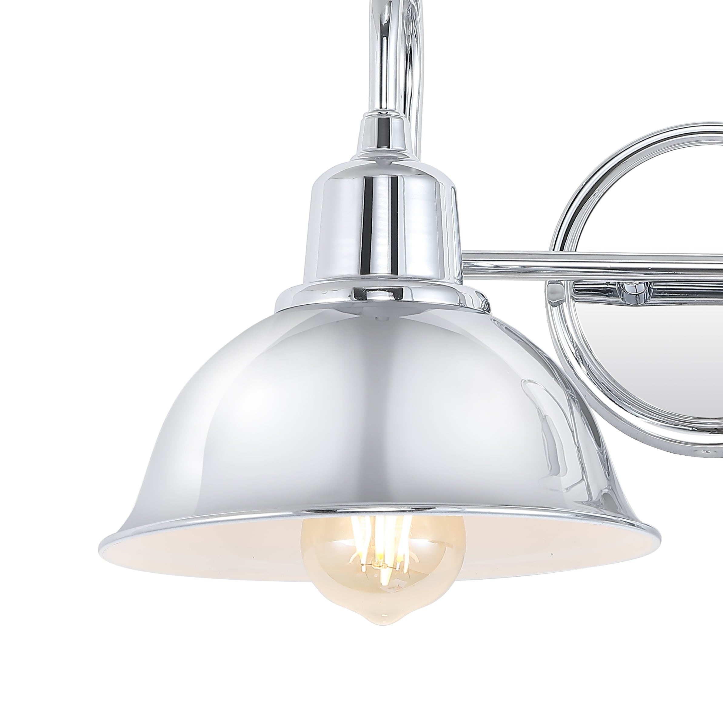JONATHAN Y Frisco Iron Shade Farmhouse Industrial 17.25-in 2 Light Polished Chrome Rustic Bathroom Vanity light - Image 10