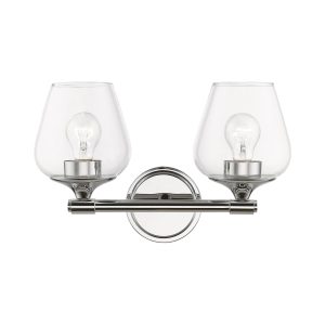 Livex Lighting Willow 15-in 2 Light Polished Chrome Transitional Bathroom Vanity light