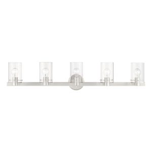 Livex Lighting Munich 42-in 5 Light Brushed Nickel Modern/contemporary Bathroom Vanity light