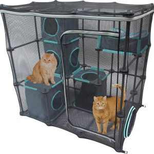 Kitty City Outdoor Catio Furniture & Play Kits for Cats - Outdoor Mega Kit, Exterior Cat Enclosure & Playpen, Catio for Enclosed Outside or Indoor Exploring, Kitten Exercise Pen or Kennel, Kitty Tent