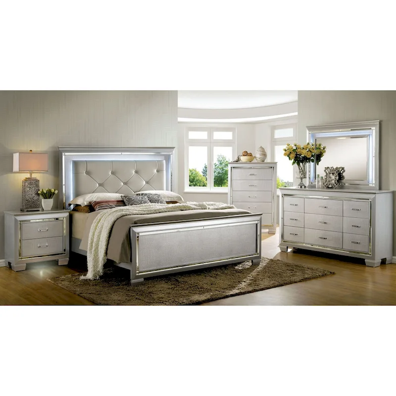 Ruff Crocodile Contemporary Wood 9-Drawer 2-piece Dresser and Mirror Set by Furniture of America - Image 6