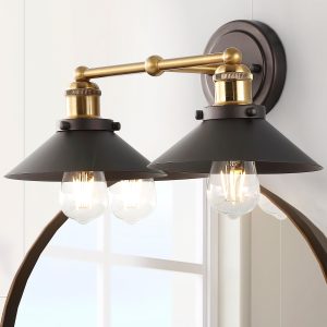 JONATHAN  Y July Metal Transitional 17.5-in 2 Light Brushed Black Modern/contemporary Bathroom Vanity light
