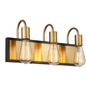 LTMATE JAZAVA 16.5-in 3 Light Brushed Gold Modern/contemporary Bathroom Vanity light