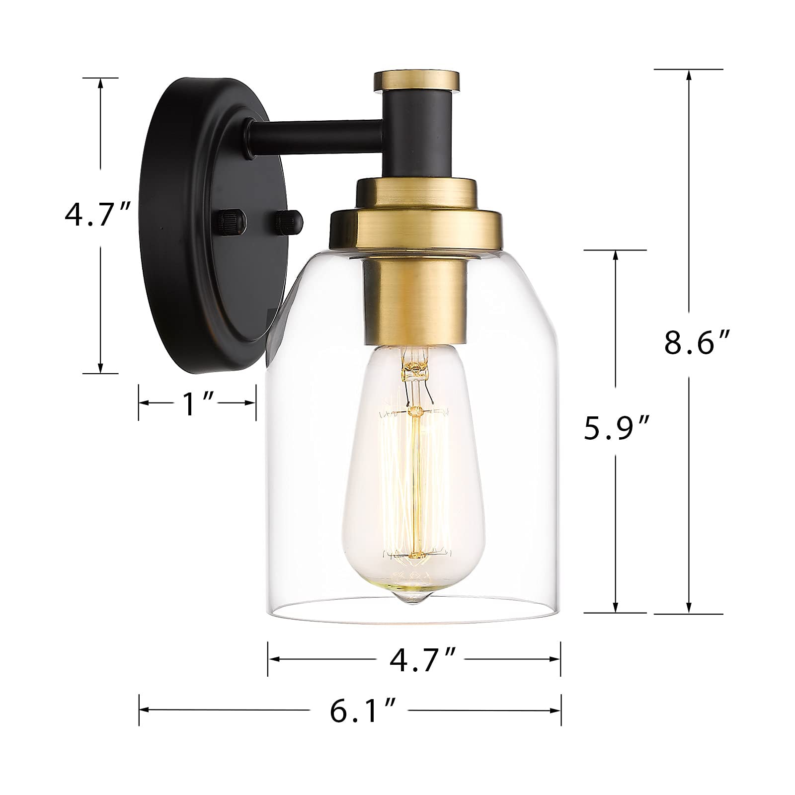 LTMATE JAZAVA 4.7-in 1 Light Black Industrial Bathroom Vanity light - Image 3