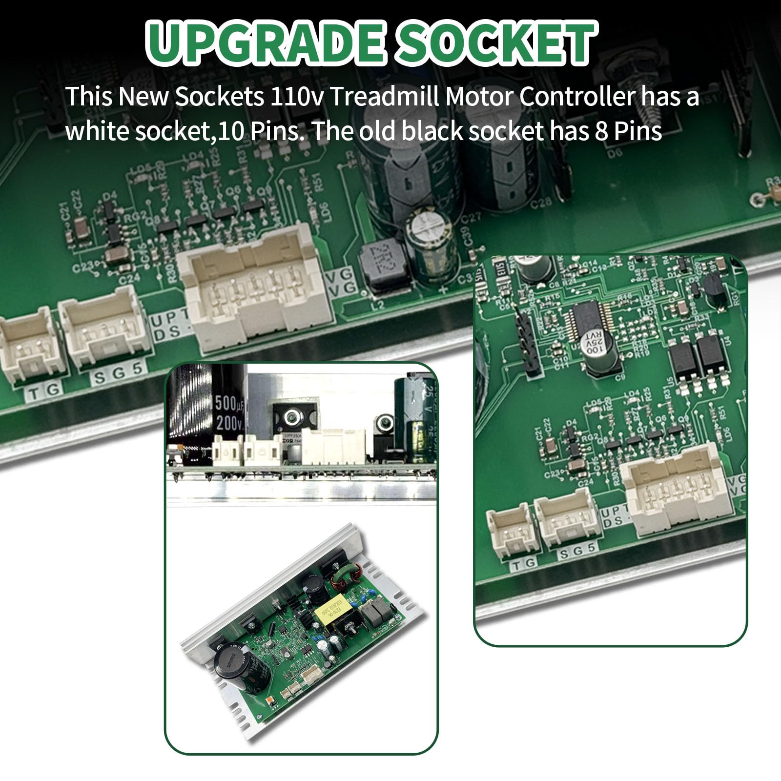 MC1648DLS 406077 Treadmill Control Board 10 Pins White Sockets 110V ZE0824 Motherboard Controller Board 50W Fits For Nordic Track FreeMotion Proform Treadmill Parts Replace MC1648DLS-JST ZE0824 - Image 3