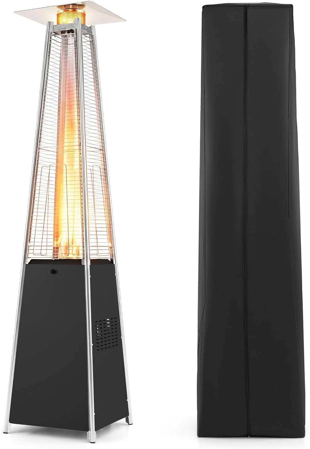 Tangkula 48000 BTU Pyramid Patio Heater with Wheels & Zippered Cover - Image 11