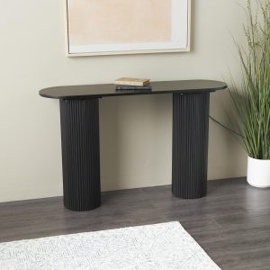 Grayson Lane Modern Oval Wood Black 52-in W x 32.6-in H Console table