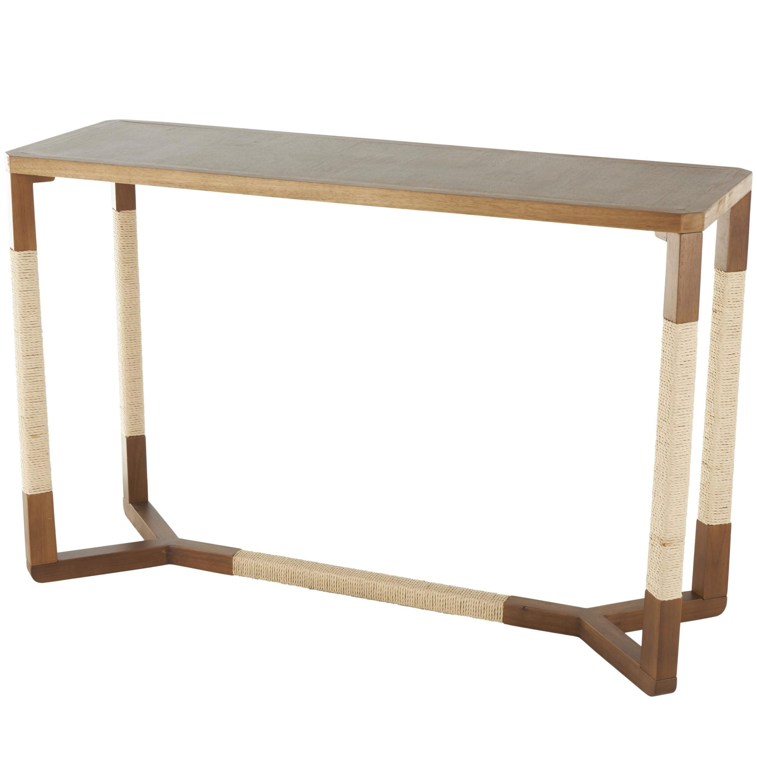 Grayson Lane Country Rectangular Wood Brown Rope Rubberwood 47.25-in W x 30.88-in H Console table - Image 2