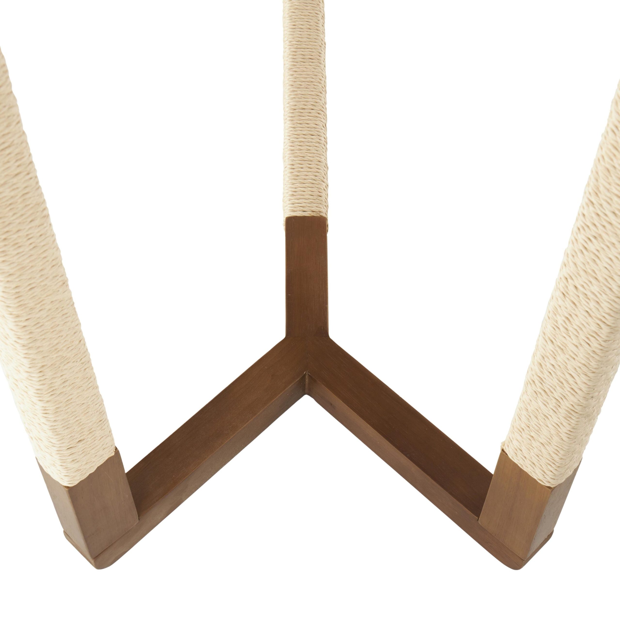 Grayson Lane Country Rectangular Wood Brown Rope Rubberwood 47.25-in W x 30.88-in H Console table - Image 4