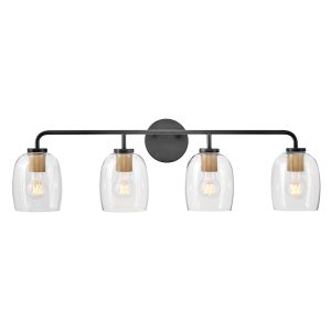 Lark Percy 33-in 4 Light Satin Black Transitional Bathroom Vanity light