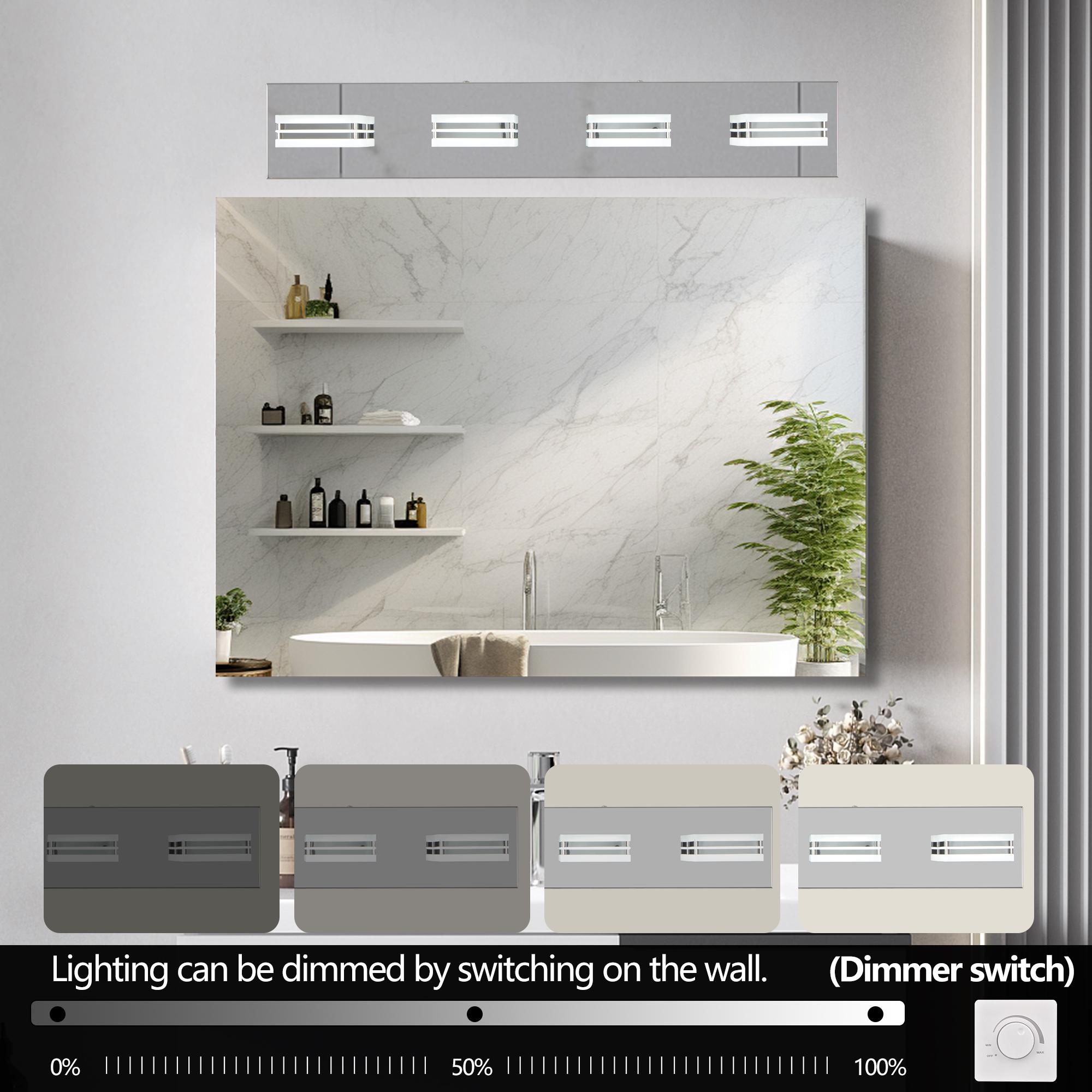 Bayfeve Rotatable LED Vanity Light 25.6-in 4 Light Gloss Chrome Integrated LED Modern/contemporary Bathroom Vanity light - Image 6