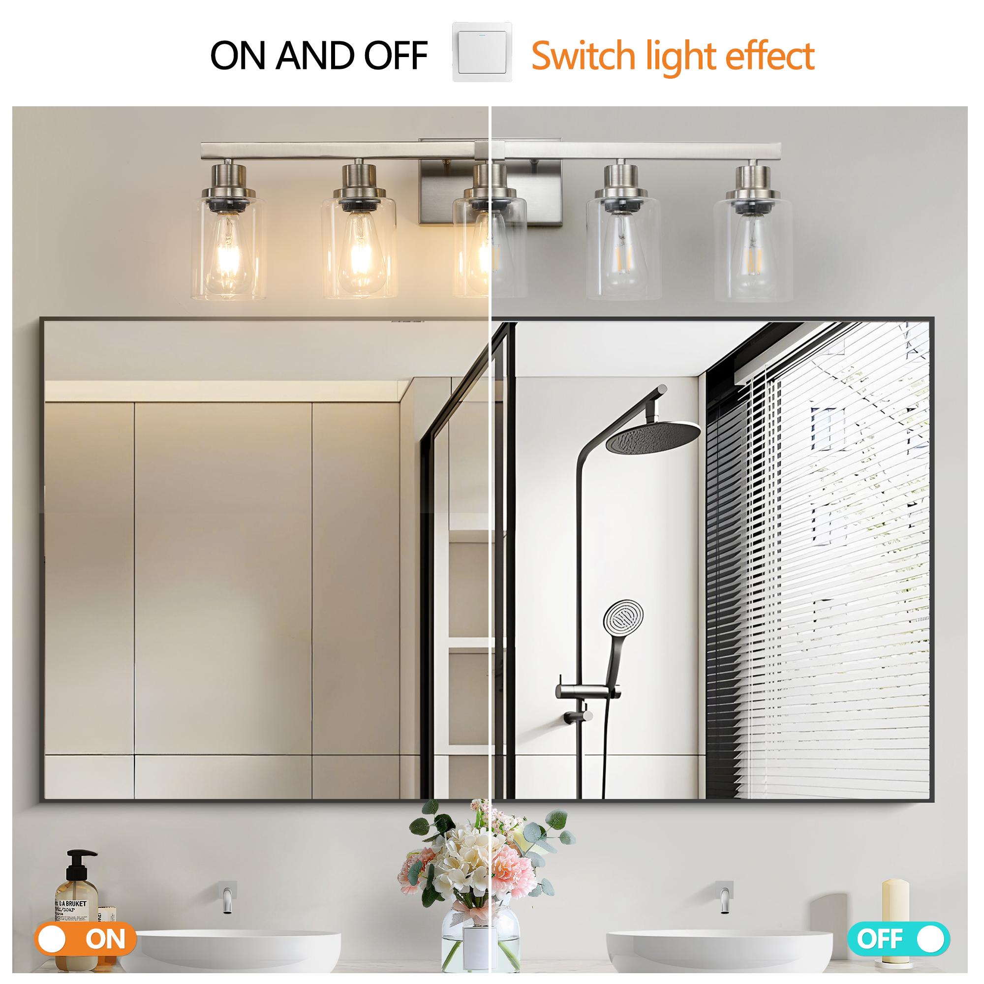 Bayfeve Retro Elegance 31.1-in 5 Light Brushed Nickel Vintage Bathroom Vanity light - Image 9
