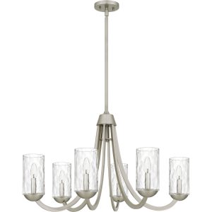 Quoizel Allard 6 -Light Brushed Nickel Textured glass Steel Chandelier