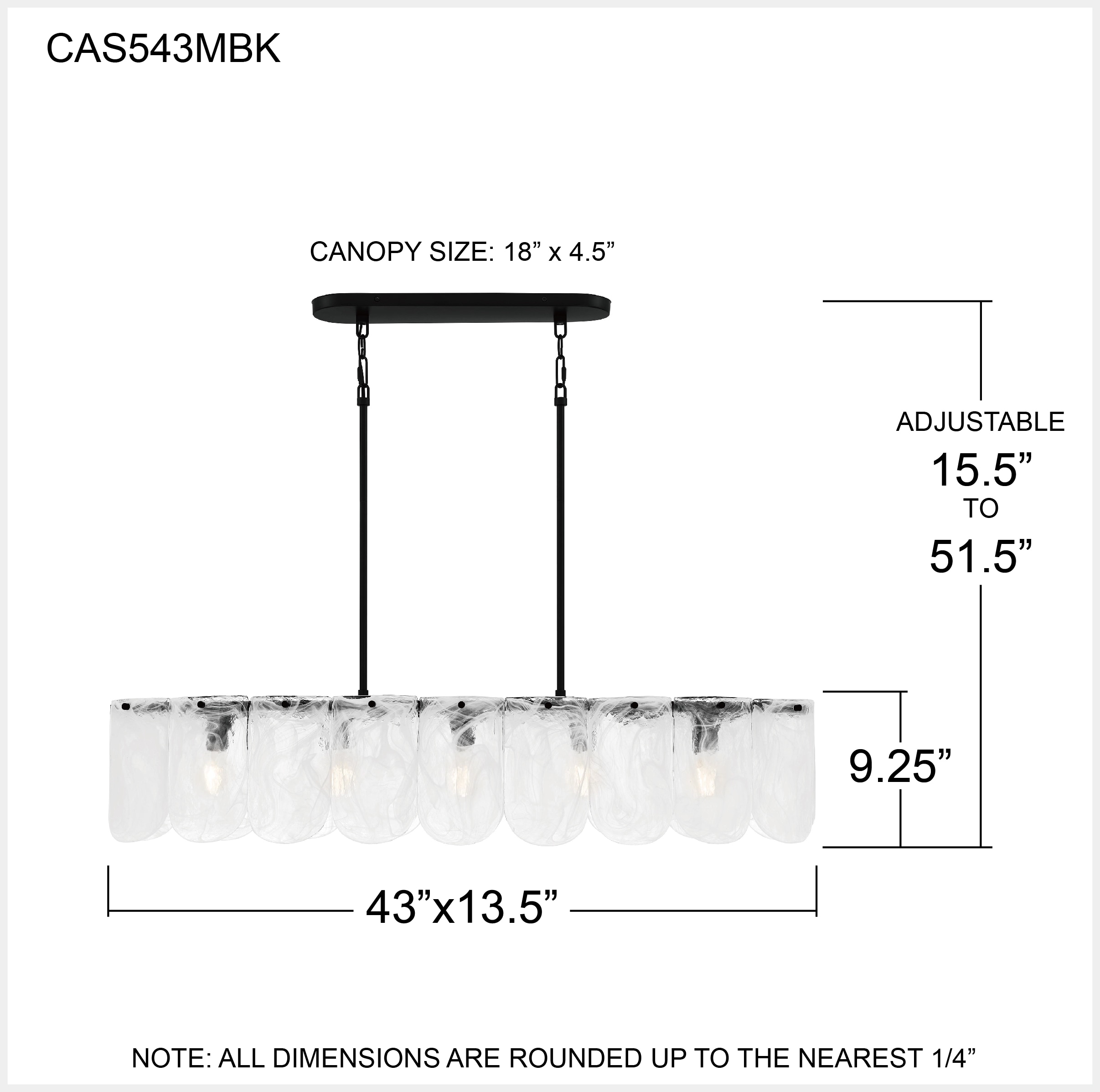 Quoizel Cassidy 5 -Light Matte Black Frosted glass Steel Chandelier - Image 5