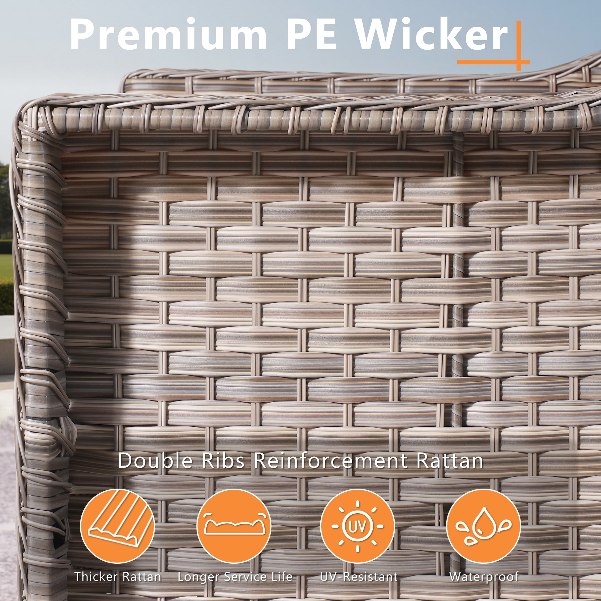 ALTRIGUS AL7PAD 7 -Piece Wicker Orange Patio Conversation Set - Image 10