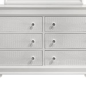 Galaxy White Acacia 6 -Drawer 58.4-in W Standard dresser