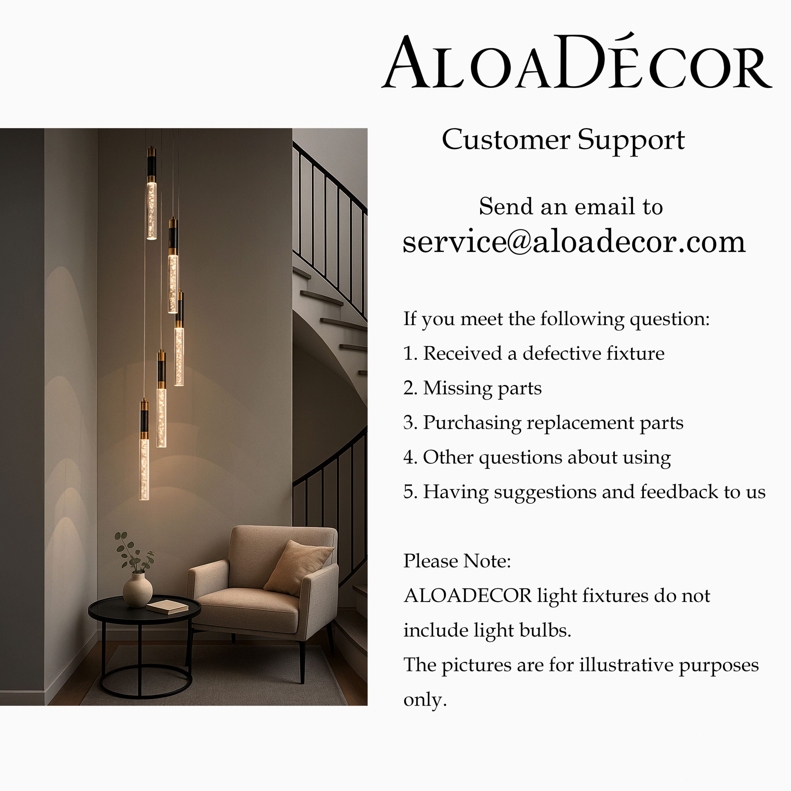 AloaDecor Lighting 5 -Light Matte Black LED Seeded glass Metal Chandelier - Image 11