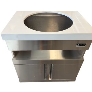 Mont Alpi Kamado Grill Module 32.75-in W Modular Outdoor Kitchen Kamado grill cabinet White / Stainless Steel
