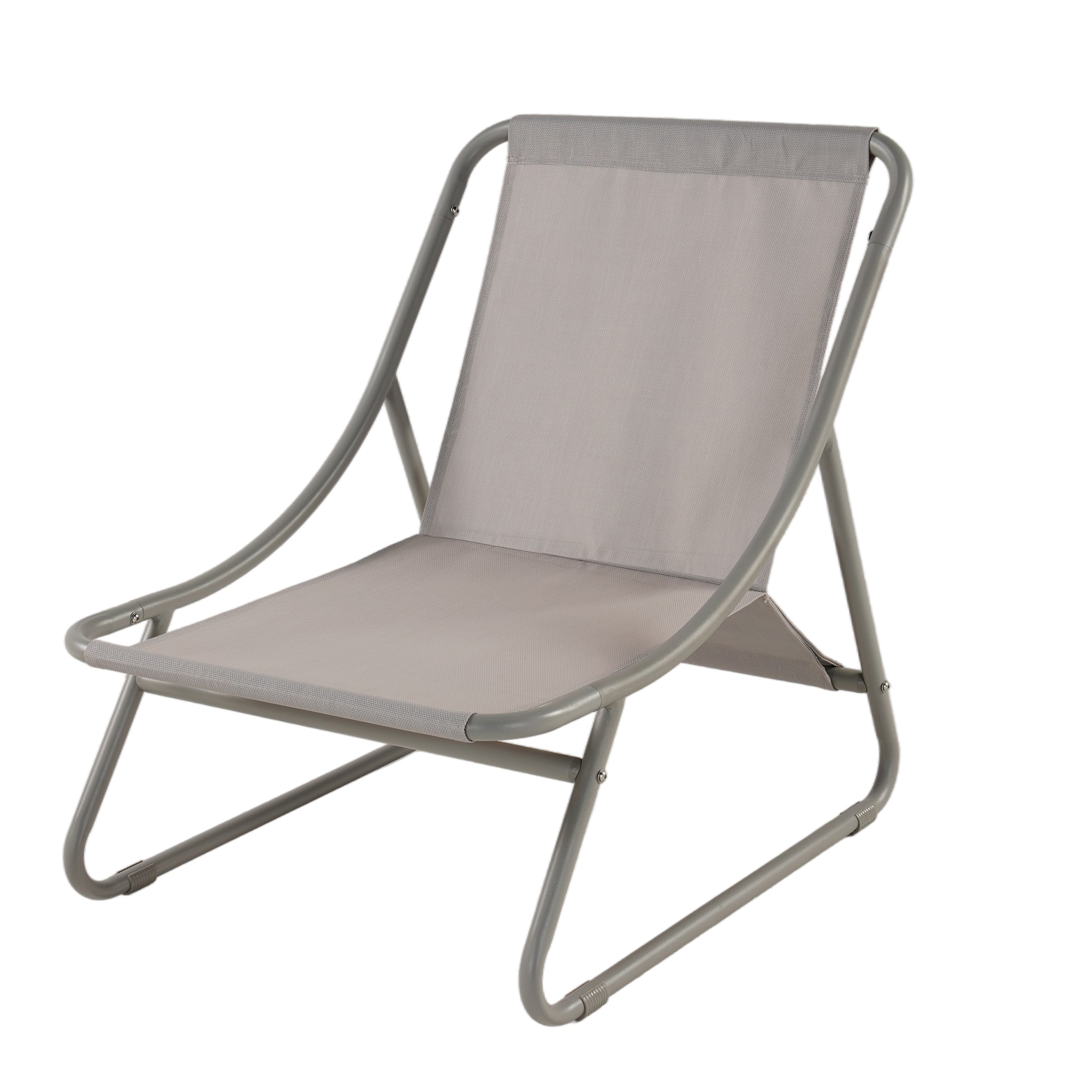 Upland Lounge Chair Champagne Gray Metal Frame Glider Chaise Lounge Chair with Light gray Cushioned Seat - Image 3