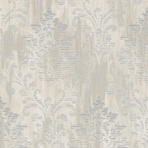 Galerie Metallic FX Modern Metallic Damask Silver Grey Wallpaper W78180