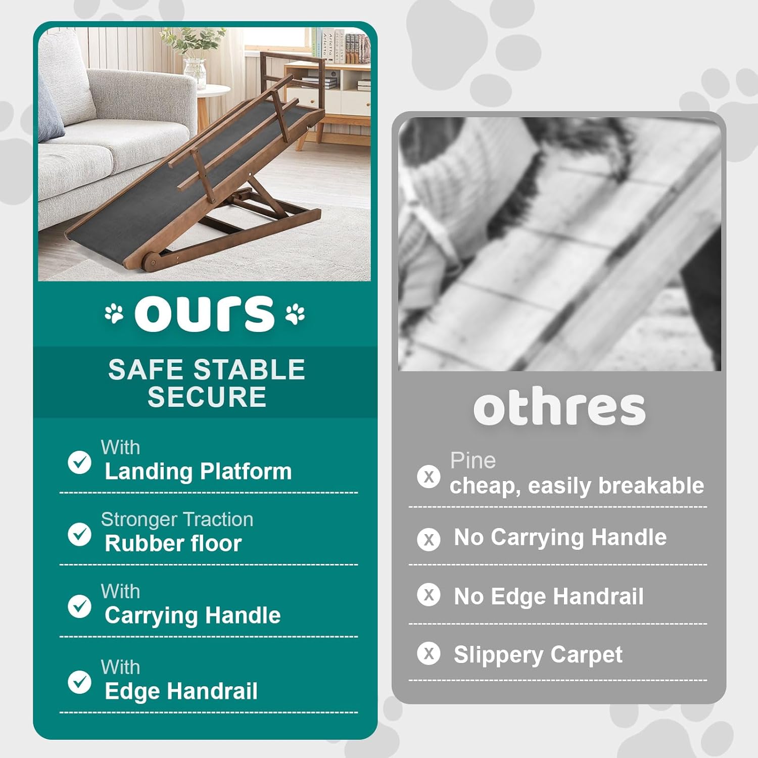 Esazn Foldable Brown Wood Cat Ramp - Image 8