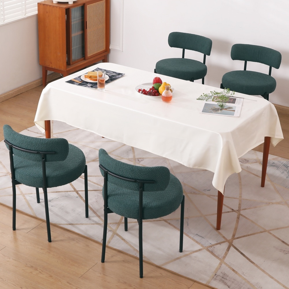 DYHOME Kitchen Chairs Modern Dining Chairs Set of 2 Kitchen Dining Room Chairs Boucle Upholstered Dining Chair Green - Image 9