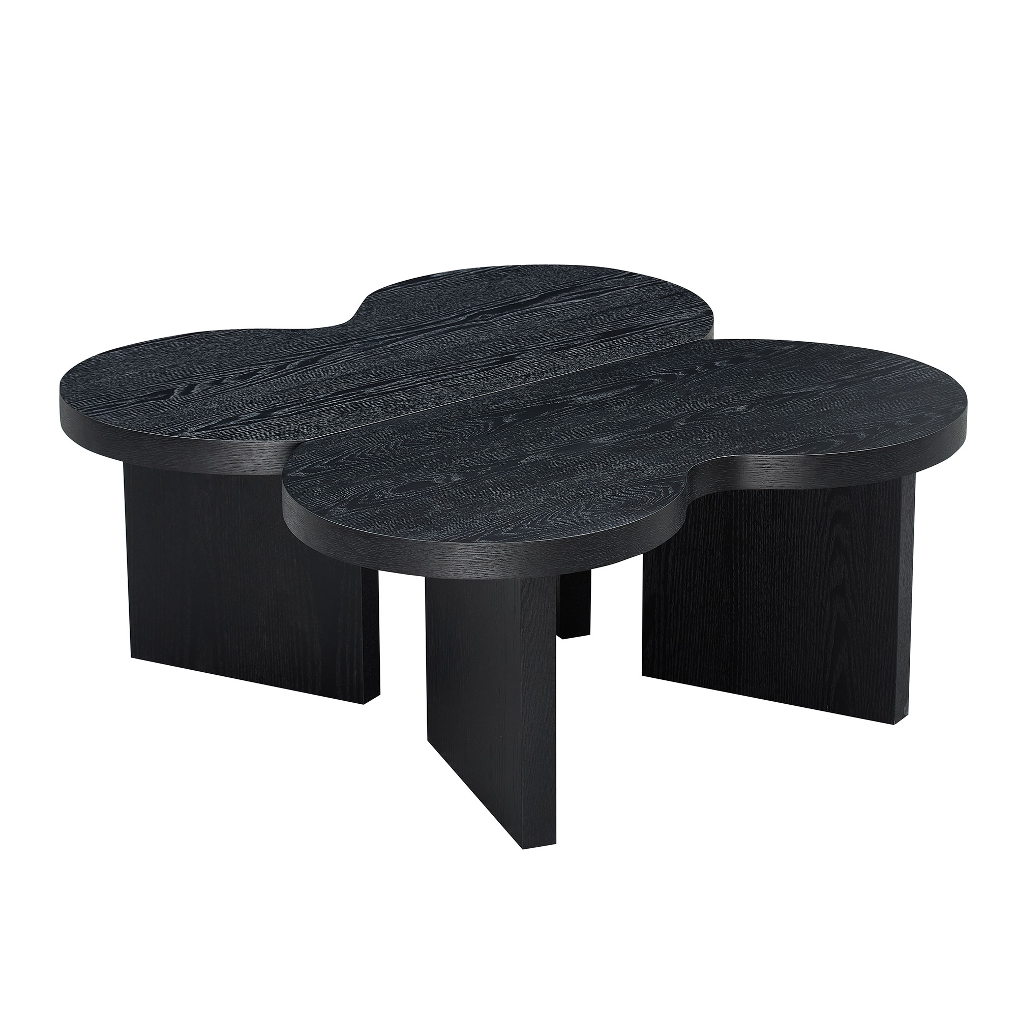 Bybafun Corner MDF Black 31.49-in W x 13.77-in H Coffee Table - Image 6