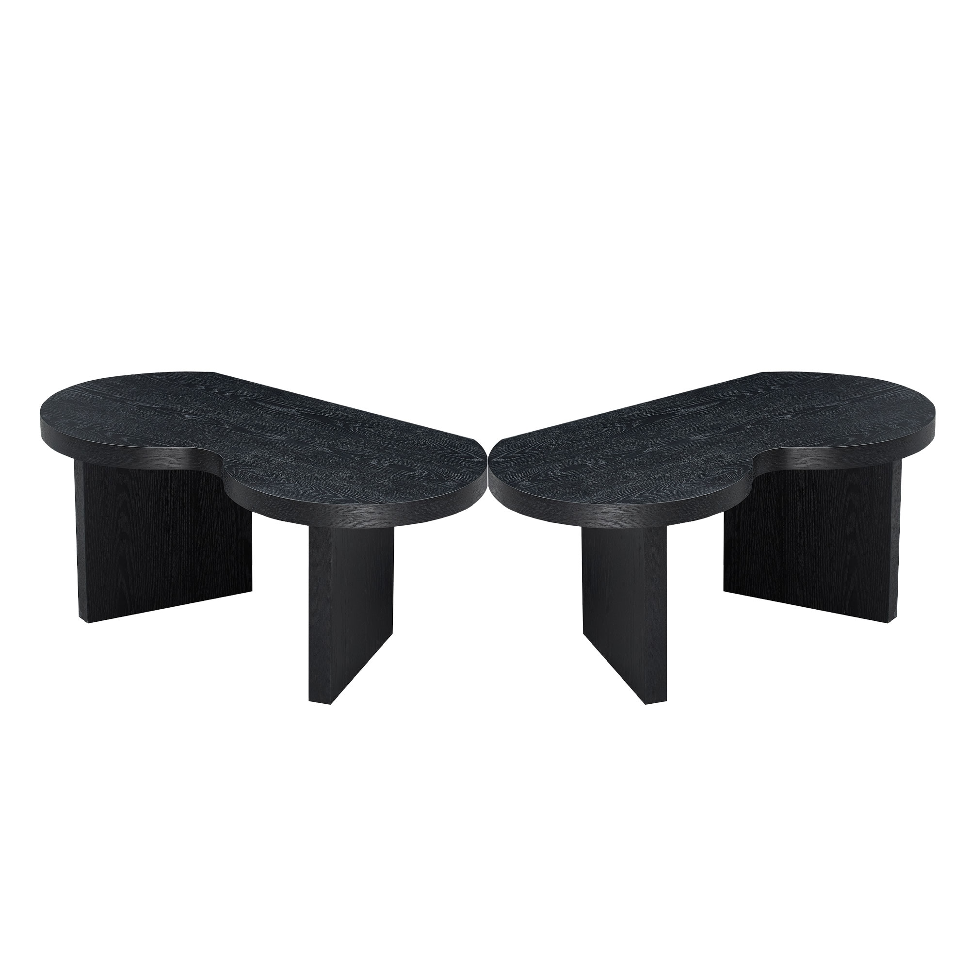 Bybafun Corner MDF Black 31.49-in W x 13.77-in H Coffee Table - Image 9