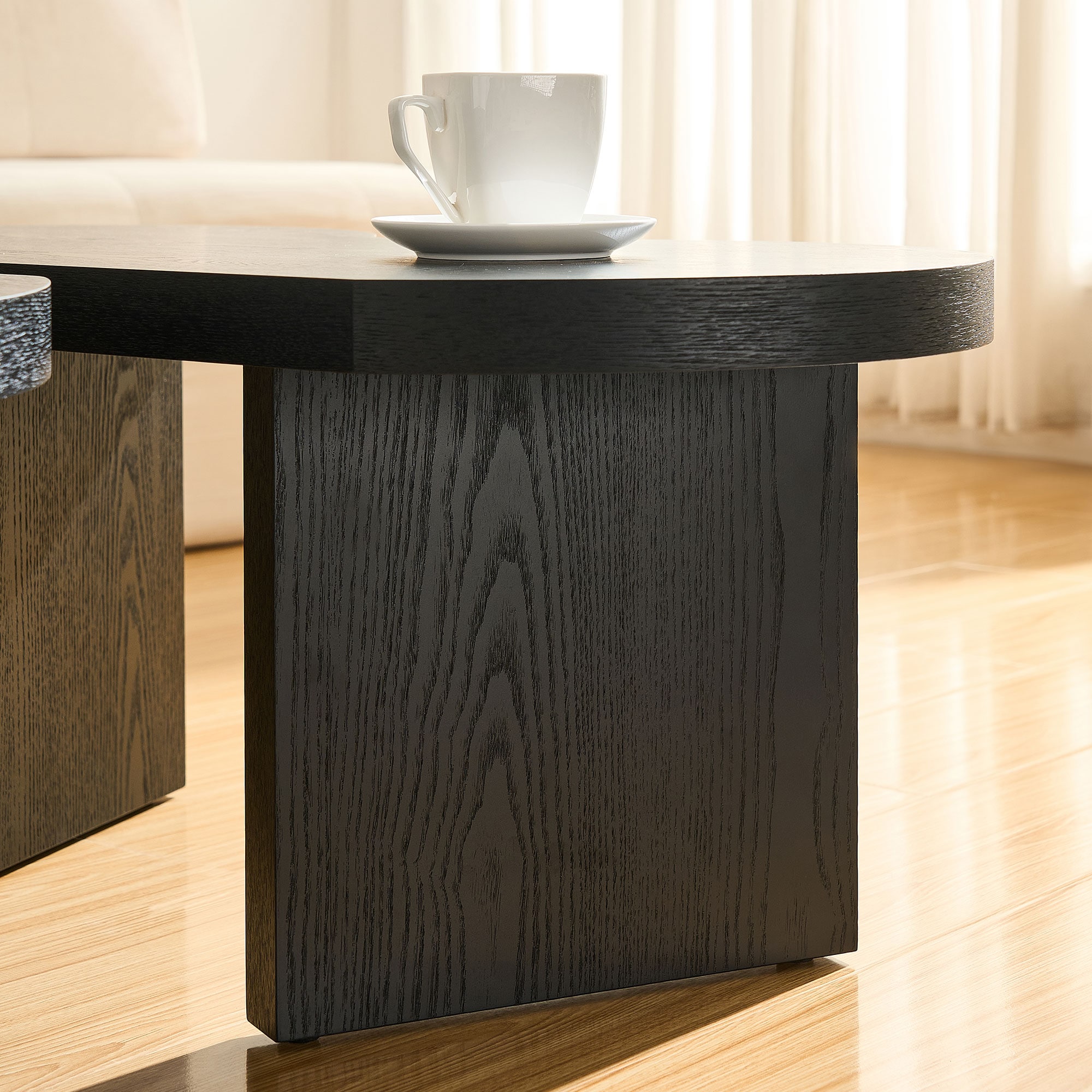 Bybafun Corner MDF Black 31.49-in W x 13.77-in H Coffee Table - Image 11