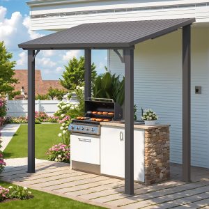 AECOJOY  5'x8' Pergola Hardtop Outdoor Gazebo
