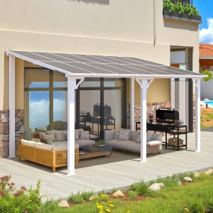 AECOJOY &nbsp;14' x 8' White&nbsp;Gazebo&nbsp;Outdoor&nbsp;Pergola&nbsp;for&nbsp;Patio