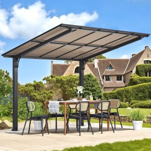 AECOJOY  10' x 8' Free Standing Lean to Gazebo Pergola with Patio Roof