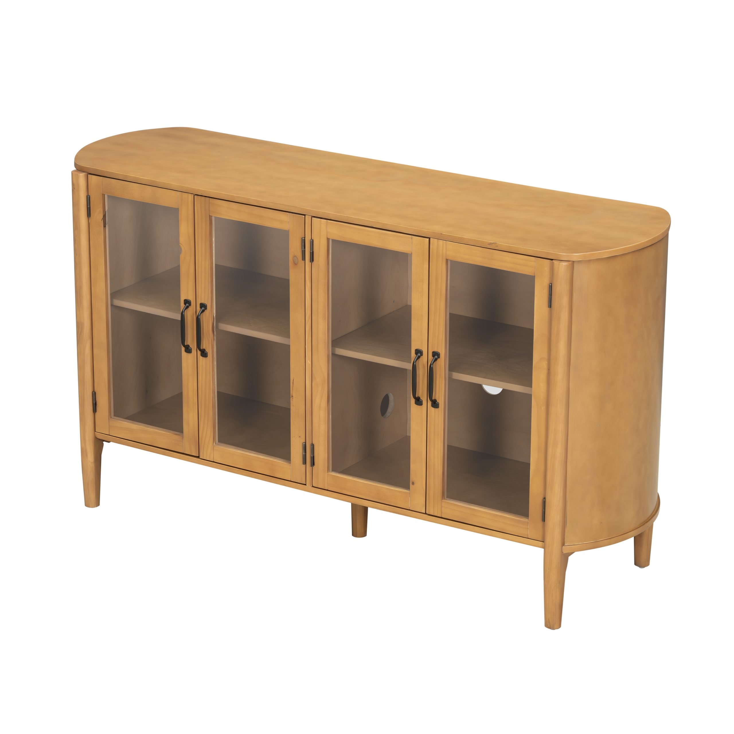 ModernLuxe Assembly Required Storage cabinet at the entrance to the living and dining room large size 4 doors stylish style Natural - Image 3