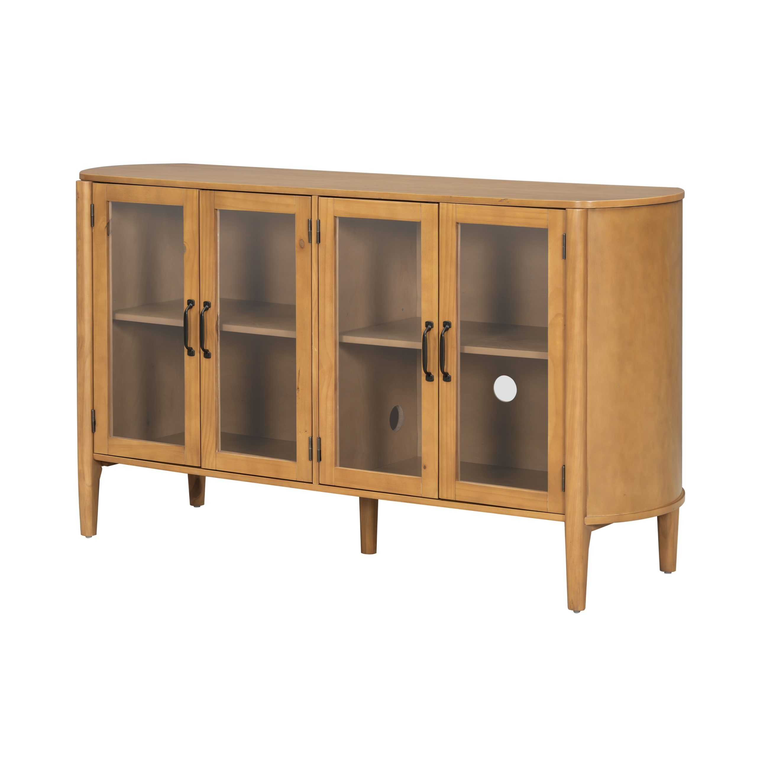 ModernLuxe Assembly Required Storage cabinet at the entrance to the living and dining room large size 4 doors stylish style Natural - Image 4