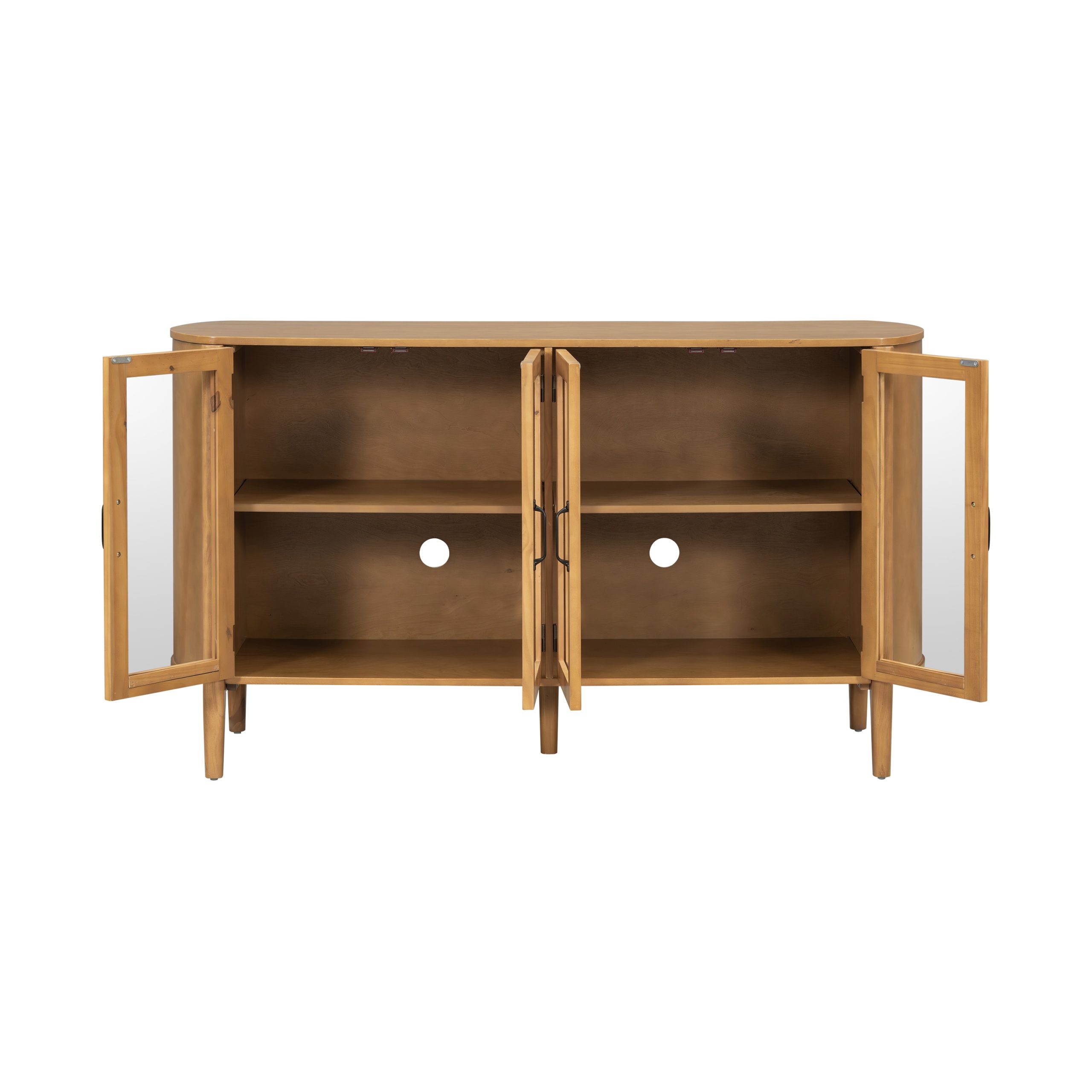 ModernLuxe Assembly Required Storage cabinet at the entrance to the living and dining room large size 4 doors stylish style Natural - Image 6