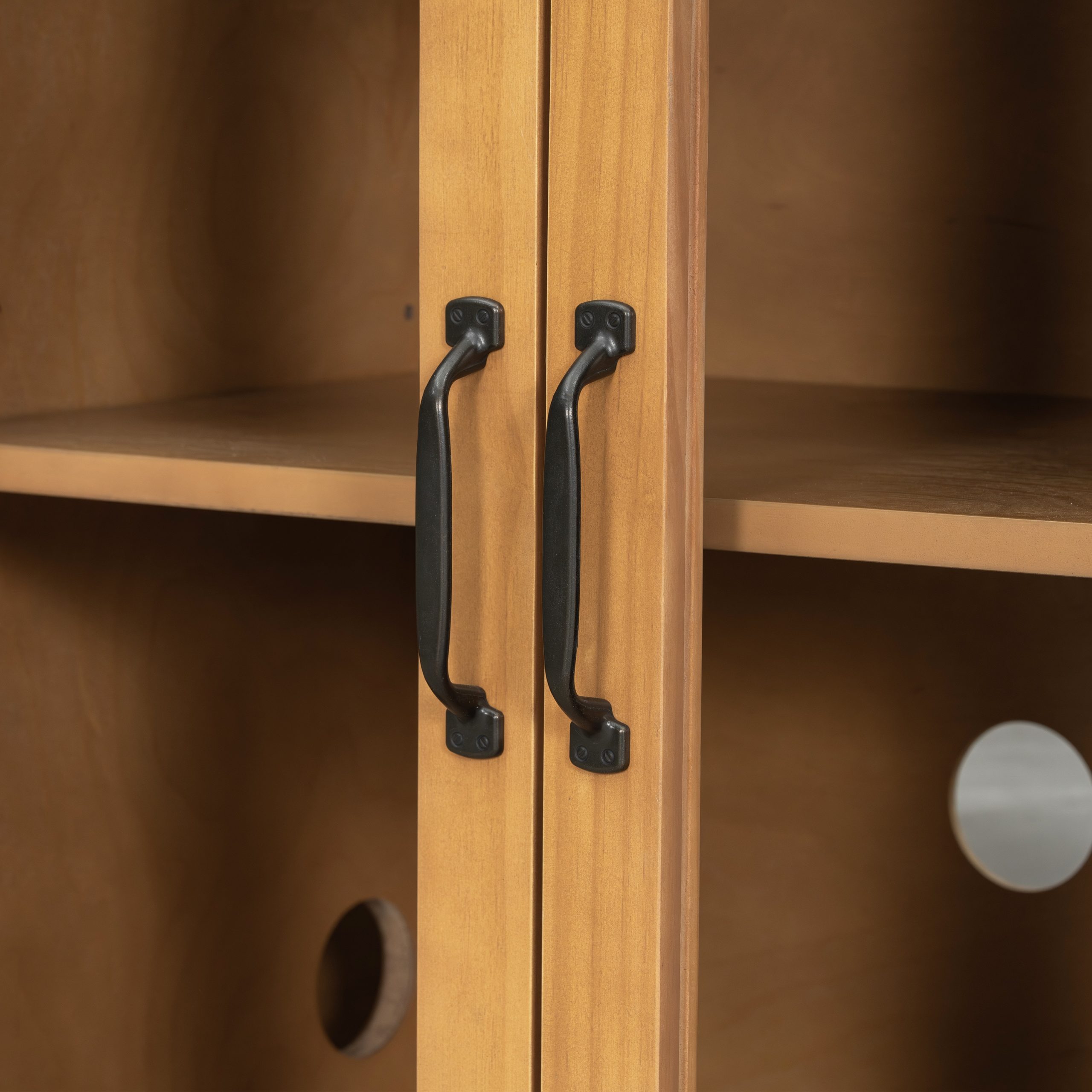 ModernLuxe Assembly Required Storage cabinet at the entrance to the living and dining room large size 4 doors stylish style Natural - Image 11
