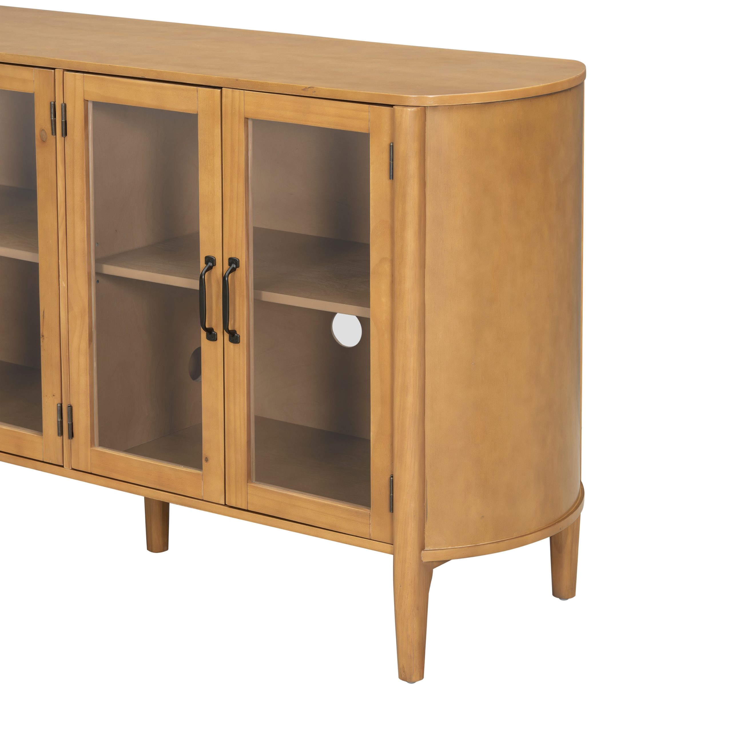 ModernLuxe Assembly Required Storage cabinet at the entrance to the living and dining room large size 4 doors stylish style Natural - Image 10