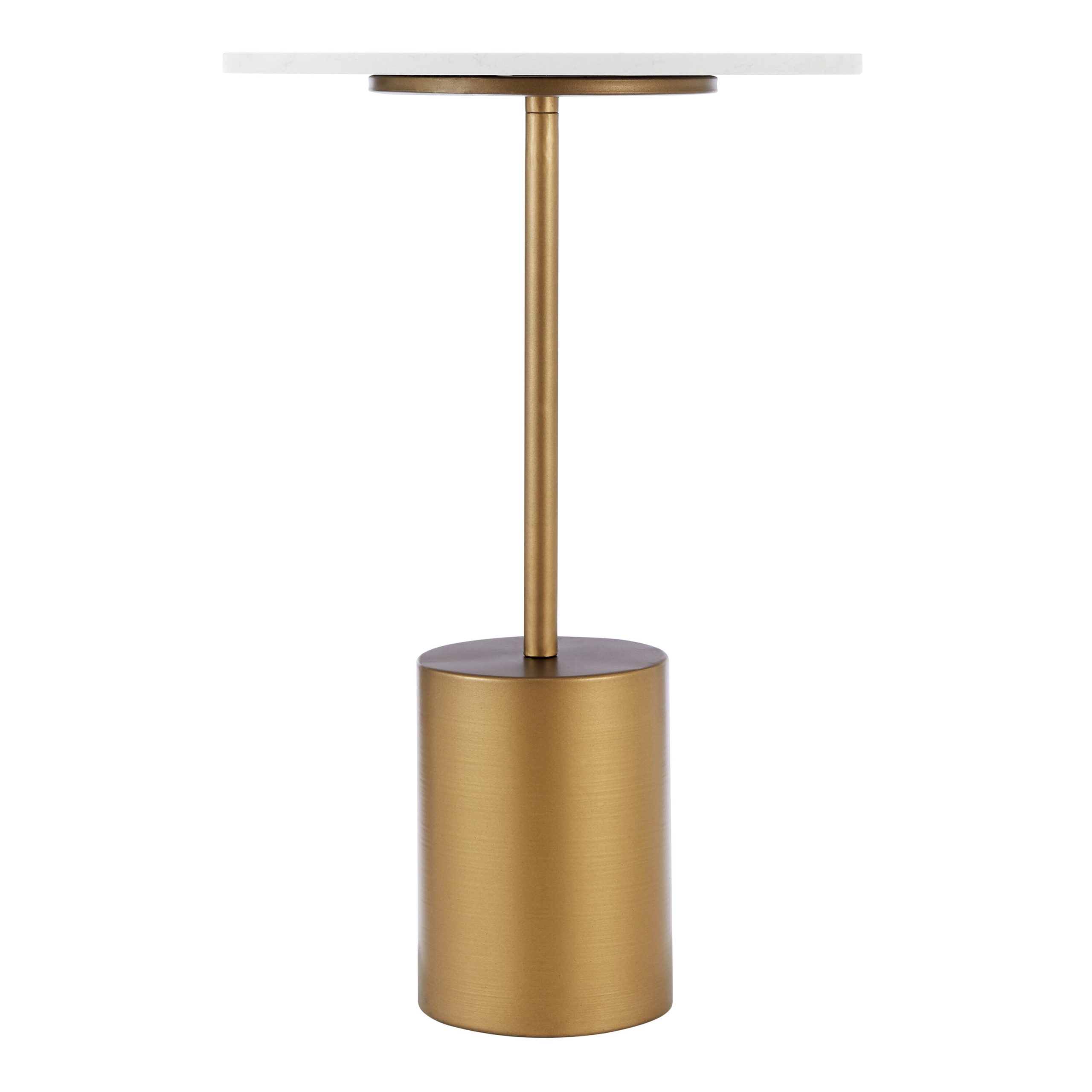 Danya B. 15.88 in. x 23.5 in. Fritz Accent Table with Genuine White Marble Stone Tabletop - Image 11