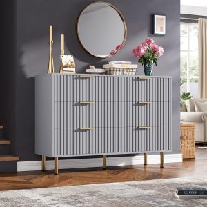 Garvee Chest of Drawers  3-Drawer Storage Cabinet  Gray  Compact and Modern Organizer  Durable  Ideal for Bedroom  Living Room